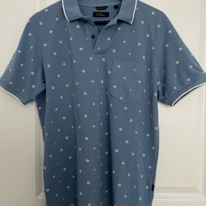 Blue Patterned Men's Polo Shirt